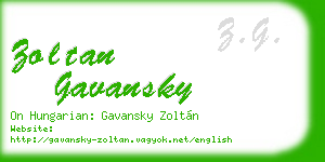 zoltan gavansky business card